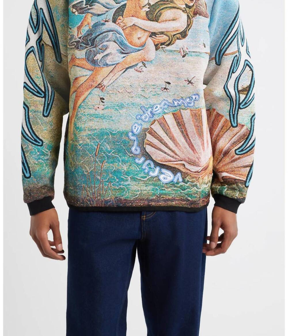 NEW VERY RARE birth of venus jacquard sweatshirt in green